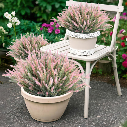 Artificial Flowers for Outdoors UV Resistant, 15 Bundles Fake Flowers Faux Plastic Plants Purple Lavender for Home Office Wedding Garden Porch Window Box Decor