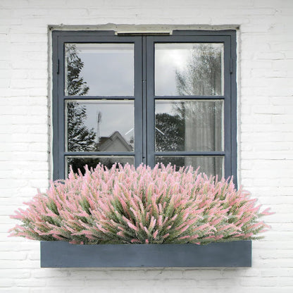 Artificial Flowers for Outdoors UV Resistant, 15 Bundles Fake Flowers Faux Plastic Plants Purple Lavender for Home Office Wedding Garden Porch Window Box Decor