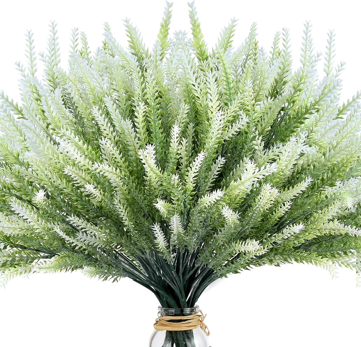 Artificial Flowers for Outdoors UV Resistant, 15 Bundles Fake Flowers Faux Plastic Plants Purple Lavender for Home Office Wedding Garden Porch Window Box Decor