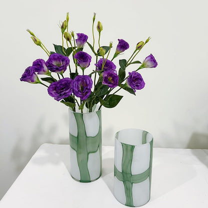 5Pcs Artificial Silk Lisianthus Flower Stem 26In Fake Eustoma Lisianthus Flower Branches for DIY Wedding Party Home Decor (Green)