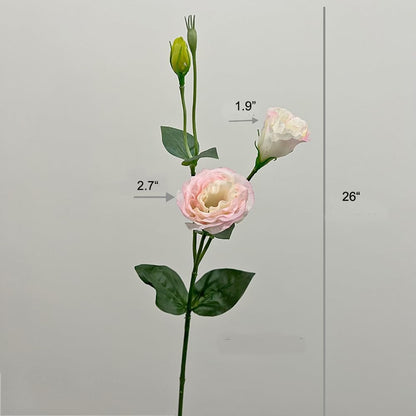 5Pcs Artificial Silk Lisianthus Flower Stem 26In Fake Eustoma Lisianthus Flower Branches for DIY Wedding Party Home Decor (Green)