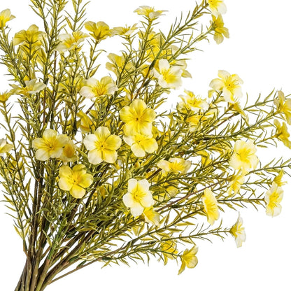 24 Bundles Artificial Wildflowers with Stems 23.6 Inch Silk Spring Floral Picks Fake Forsythia Branches DIY Wildflower Arrangements for Home Indoor Outdoor Wedding Centerpieces(Yellow)