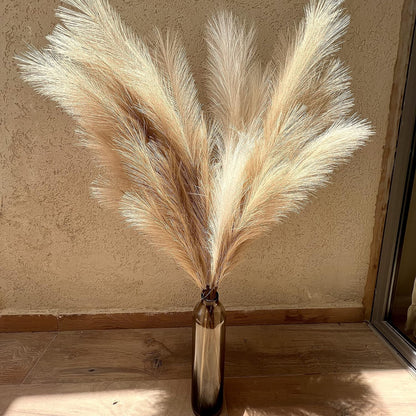 43" / 3.6 ft Pampas Grass Tall 4 Pcs - Artificial Large Pampas Grass Decor for Floor Vase, Room Decor, Home Decor, Boho Decor (Coffee & Cream)