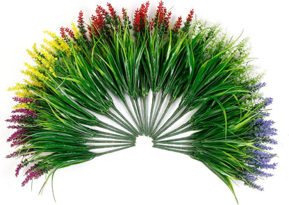 25 Bundles Mix Color Artificial Monkey Grass UV Resistant for Outdoor