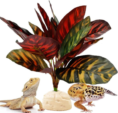 Reptile Plants for Terrarium Decor,Habitat Decor,Artificial Plants