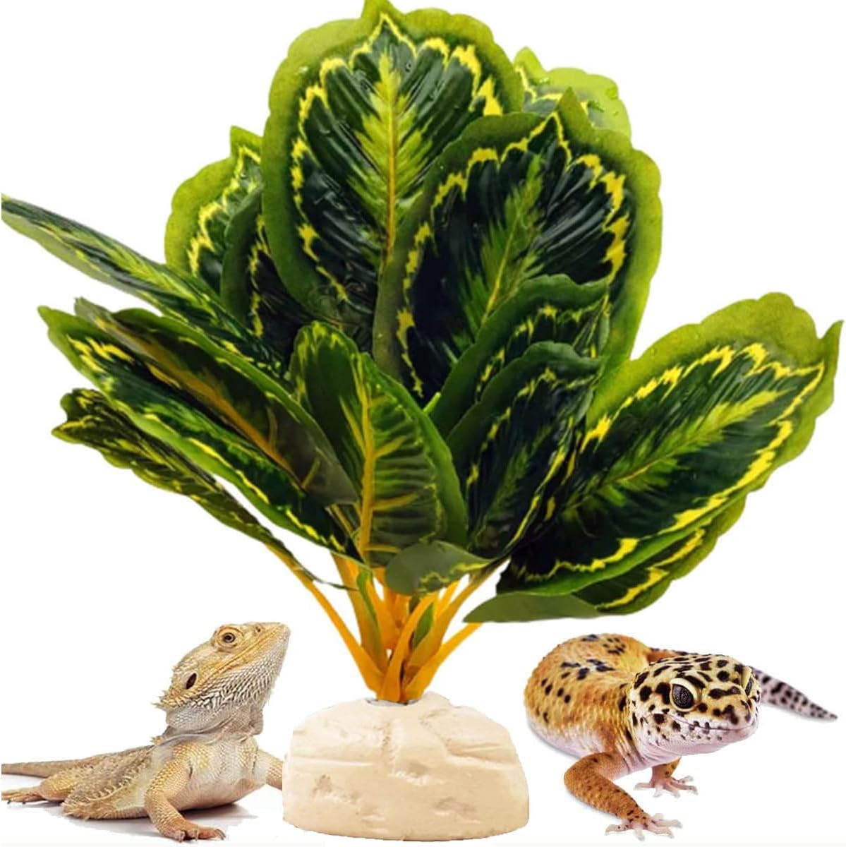 Reptile Plants for Terrarium Decor,Habitat Decor,Artificial Plants