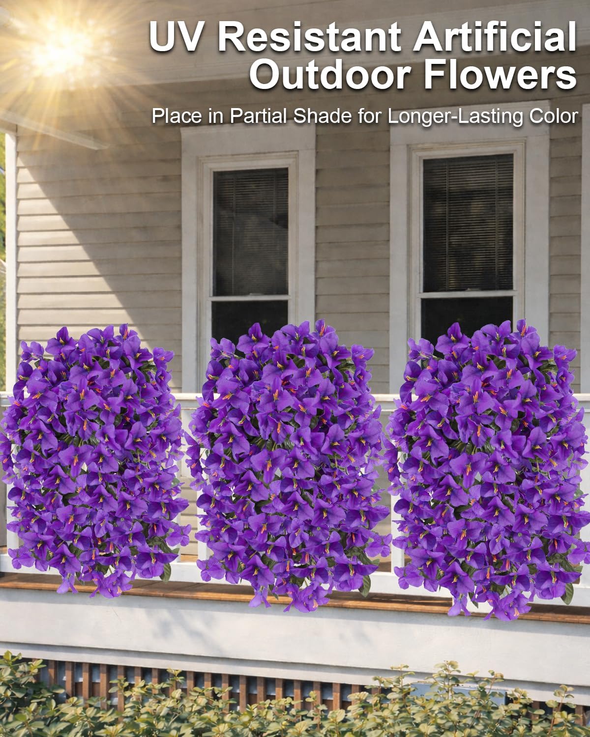 Artificial Flowers for Outdoors – of UV-Resistant Artificial Bougainvillea, Realistic Silk Flowers for Front Porch, Patio, Garden, Window Boxes & Hanging Baskets (Hot Pink, 2)