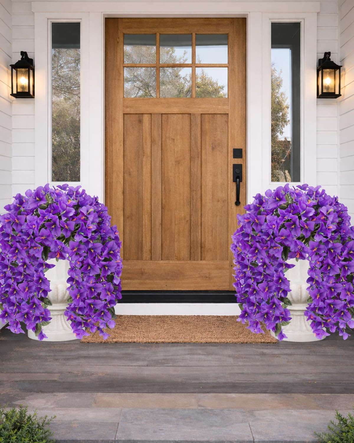 Artificial Flowers for Outdoors – of UV-Resistant Artificial Bougainvillea, Realistic Silk Flowers for Front Porch, Patio, Garden, Window Boxes & Hanging Baskets (Hot Pink, 2)