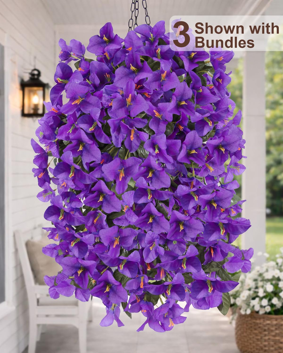 Artificial Flowers for Outdoors – of UV-Resistant Artificial Bougainvillea, Realistic Silk Flowers for Front Porch, Patio, Garden, Window Boxes & Hanging Baskets (Hot Pink, 2)