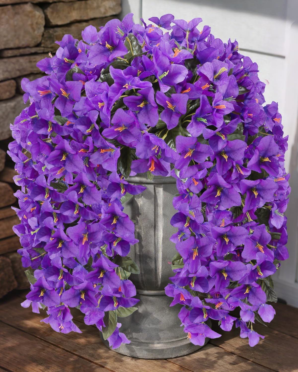 Artificial Flowers for Outdoors – of UV-Resistant Artificial Bougainvillea, Realistic Silk Flowers for Front Porch, Patio, Garden, Window Boxes & Hanging Baskets (Hot Pink, 2)