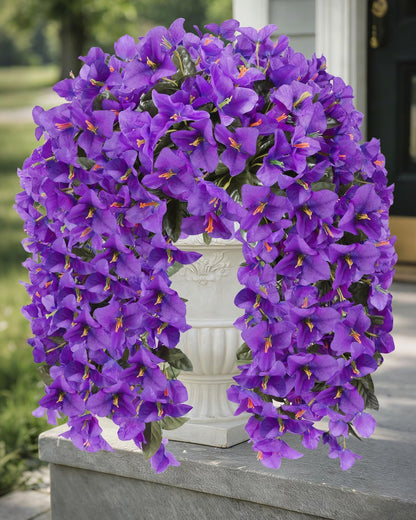 Artificial Flowers for Outdoors – of UV-Resistant Artificial Bougainvillea, Realistic Silk Flowers for Front Porch, Patio, Garden, Window Boxes & Hanging Baskets (Hot Pink, 2)