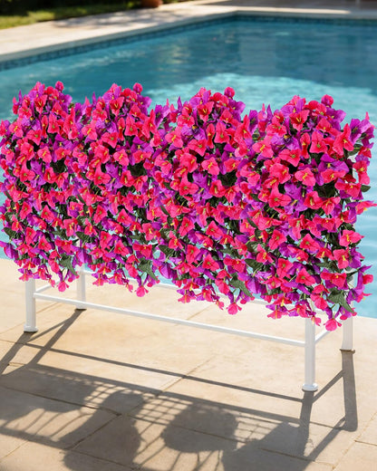 Artificial Flowers for Outdoors – of UV-Resistant Artificial Bougainvillea, Realistic Silk Flowers for Front Porch, Patio, Garden, Window Boxes & Hanging Baskets (Hot Pink, 2)