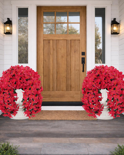 Artificial Flowers for Outdoors – of UV-Resistant Artificial Bougainvillea, Realistic Silk Flowers for Front Porch, Patio, Garden, Window Boxes & Hanging Baskets (Hot Pink, 2)