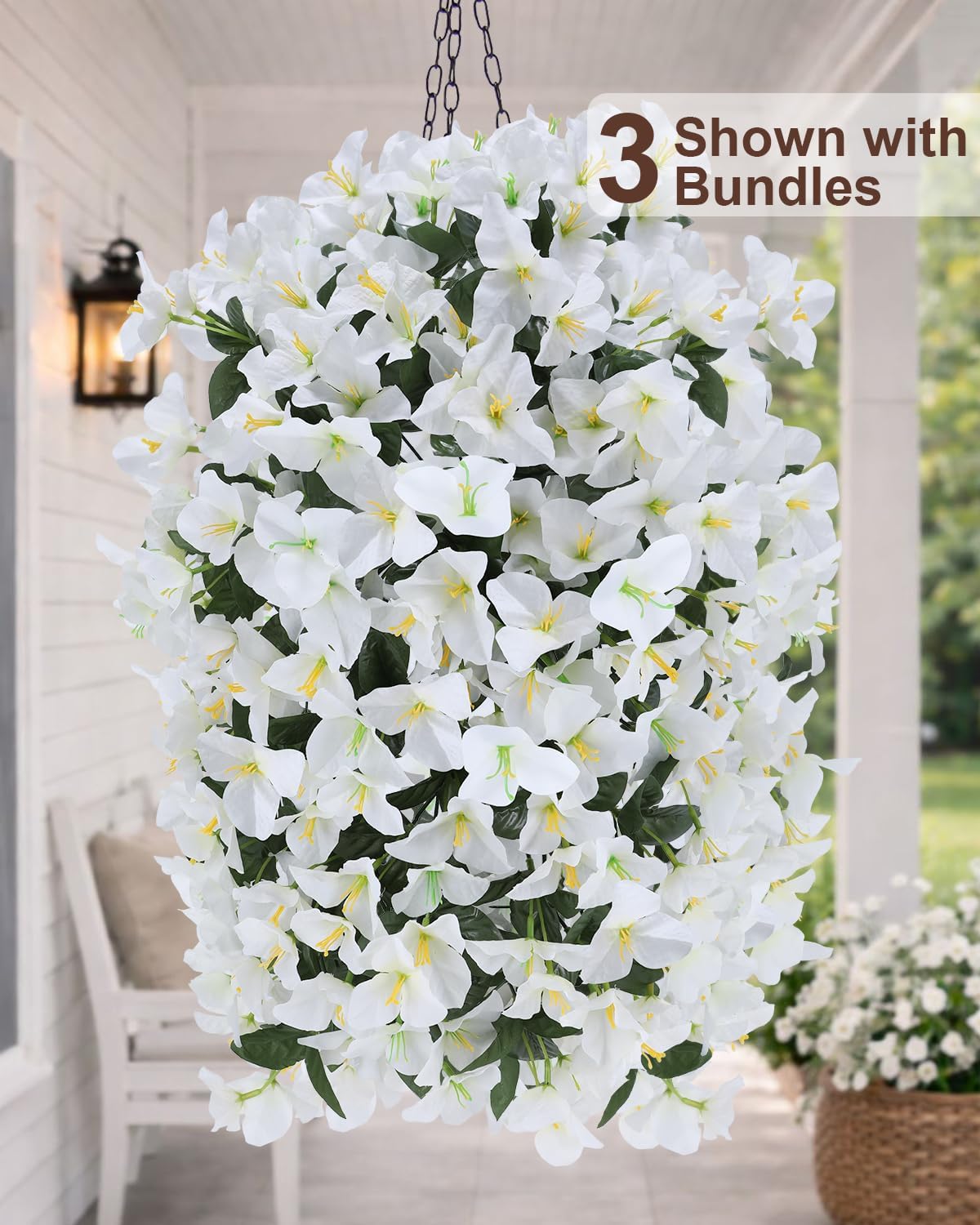 Artificial Flowers for Outdoors – of UV-Resistant Artificial Bougainvillea, Realistic Silk Flowers for Front Porch, Patio, Garden, Window Boxes & Hanging Baskets (Hot Pink, 2)