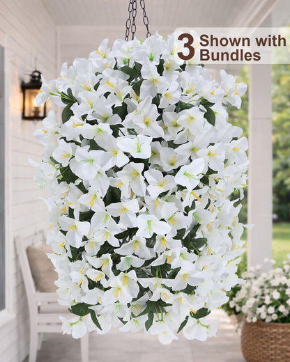 Artificial Flowers for Outdoors – of UV-Resistant Artificial Bougainvillea, Realistic Silk Flowers for Front Porch, Patio, Garden, Window Boxes & Hanging Baskets (Hot Pink, 2)