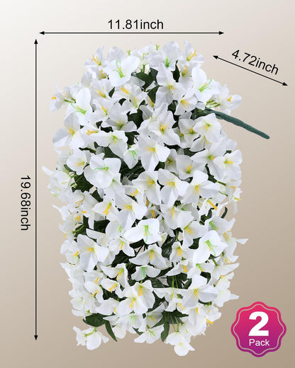 Artificial Flowers for Outdoors – of UV-Resistant Artificial Bougainvillea, Realistic Silk Flowers for Front Porch, Patio, Garden, Window Boxes & Hanging Baskets (Hot Pink, 2)