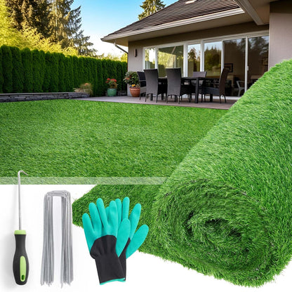 Realistic Artificial Grass Turf Outdoor, 6x10ft Synthetic Fake Grass Mat | Easy to Clean, with Drainage, Reusable, Faux Grass Rug, Dog Potty Training, Indoor Carpet for Patio Balcony Landscape Decor