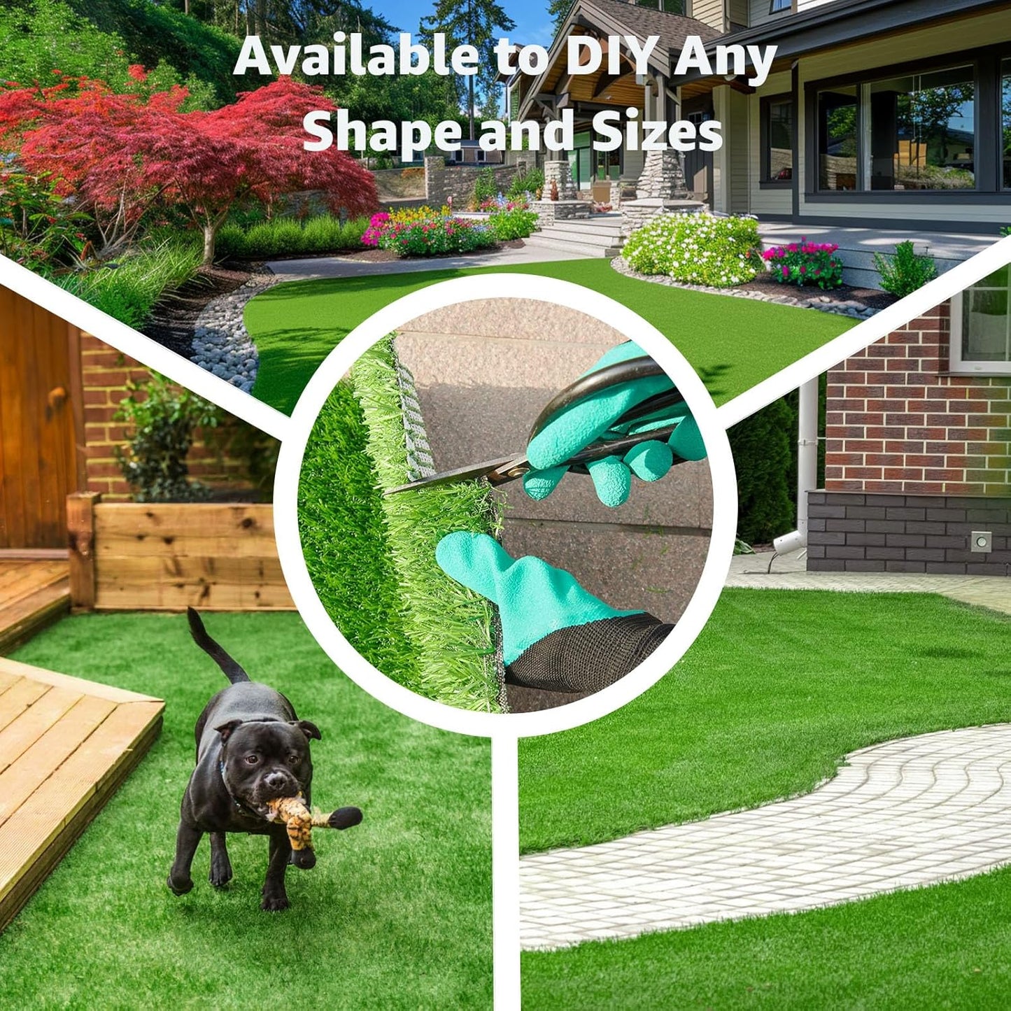 Realistic Artificial Grass Turf Outdoor, 6x10ft Synthetic Fake Grass Mat | Easy to Clean, with Drainage, Reusable, Faux Grass Rug, Dog Potty Training, Indoor Carpet for Patio Balcony Landscape Decor