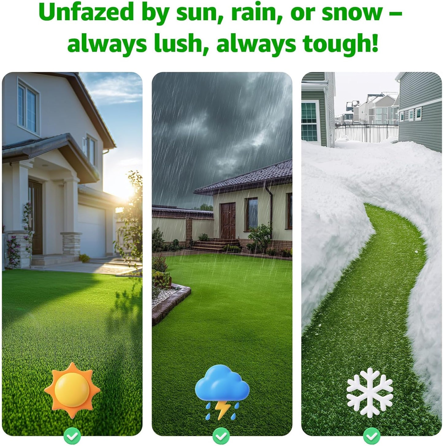 Realistic Artificial Grass Turf Outdoor, 6x10ft Synthetic Fake Grass Mat | Easy to Clean, with Drainage, Reusable, Faux Grass Rug, Dog Potty Training, Indoor Carpet for Patio Balcony Landscape Decor