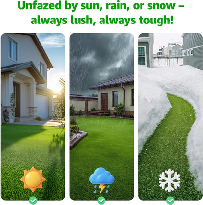 Realistic Artificial Grass Turf Outdoor, 6x10ft Synthetic Fake Grass Mat | Easy to Clean, with Drainage, Reusable, Faux Grass Rug, Dog Potty Training, Indoor Carpet for Patio Balcony Landscape Decor