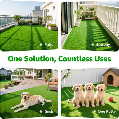 Realistic Artificial Grass Turf Outdoor, 6x10ft Synthetic Fake Grass Mat | Easy to Clean, with Drainage, Reusable, Faux Grass Rug, Dog Potty Training, Indoor Carpet for Patio Balcony Landscape Decor