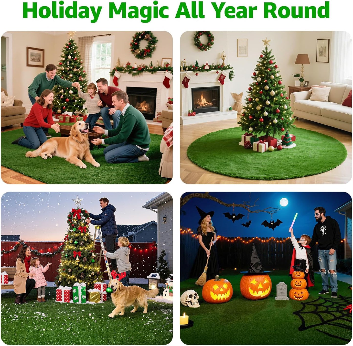 Realistic Artificial Grass Turf Outdoor, 6x10ft Synthetic Fake Grass Mat | Easy to Clean, with Drainage, Reusable, Faux Grass Rug, Dog Potty Training, Indoor Carpet for Patio Balcony Landscape Decor