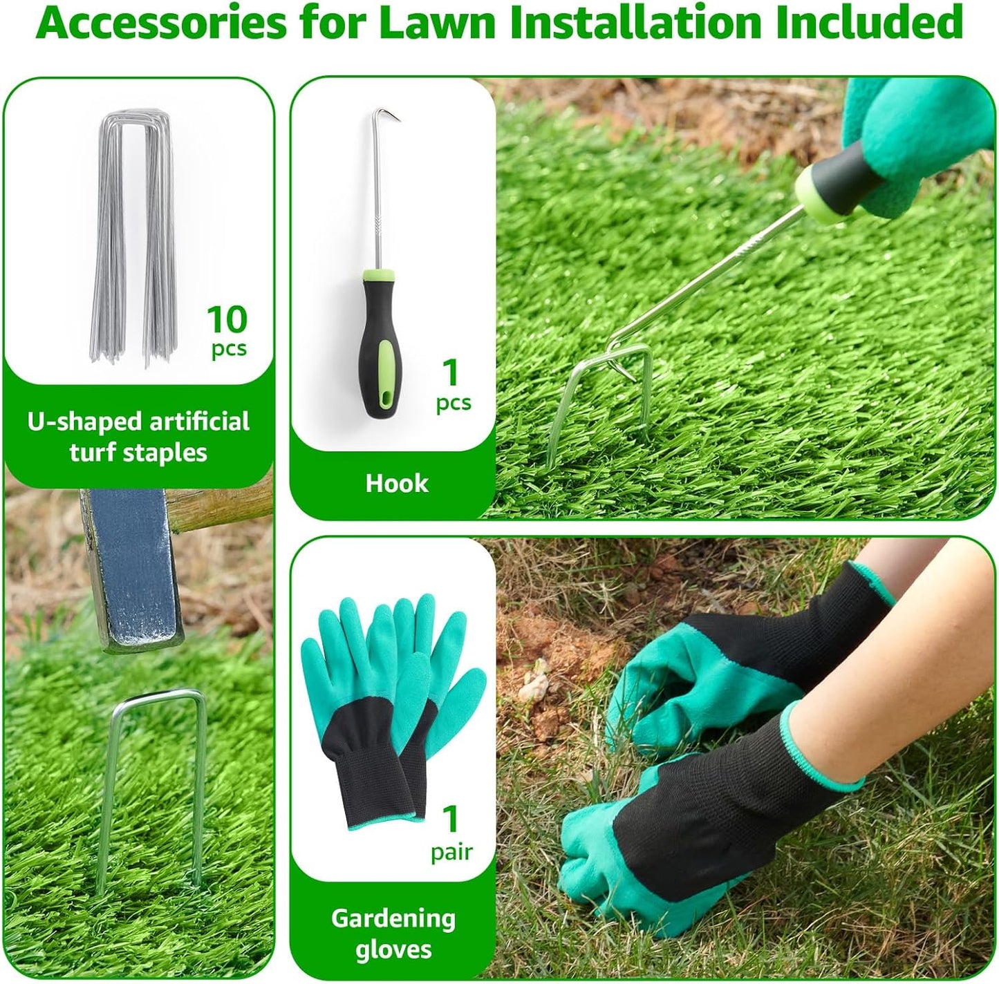 Realistic Artificial Grass Turf Outdoor, 6x10ft Synthetic Fake Grass Mat | Easy to Clean, with Drainage, Reusable, Faux Grass Rug, Dog Potty Training, Indoor Carpet for Patio Balcony Landscape Decor
