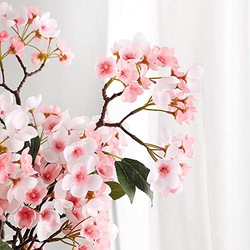 Artificial Apple Blossom, Artificial Apple Tree Branch Flower Silk Apple Blossom Arrangement, Used for Family Wedding Decoration. (Pink, 39 inches)