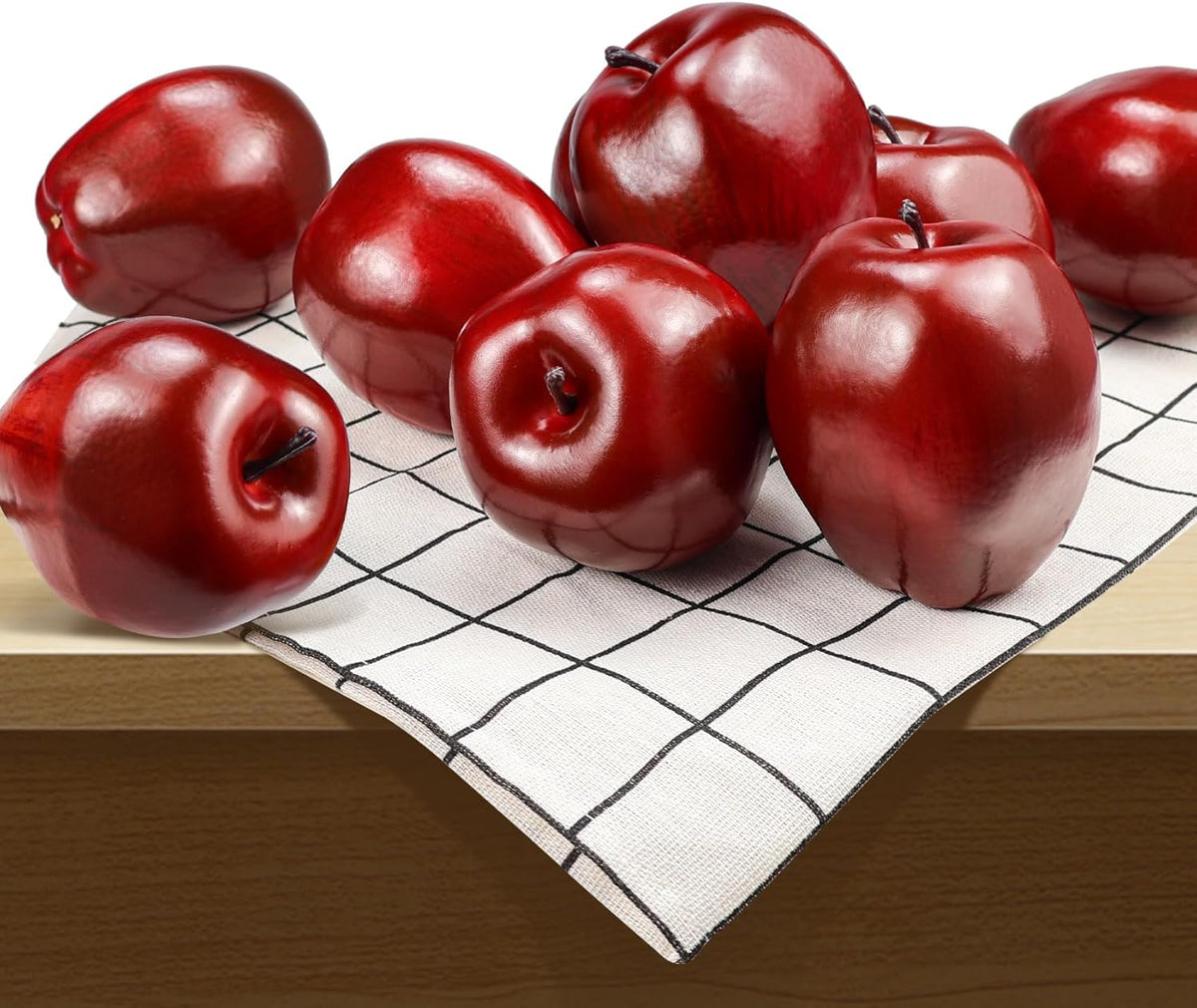 Artificial Apples Fake Fruits Red Delicious Apples for Decoration, Decorative Fruit, Faux Big Red Apple 6 Pcs