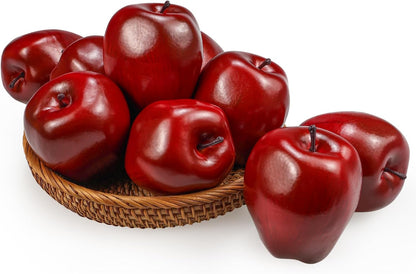 Artificial Apples Fake Fruits Red Delicious Apples for Decoration, Decorative Fruit, Faux Big Red Apple 6 Pcs