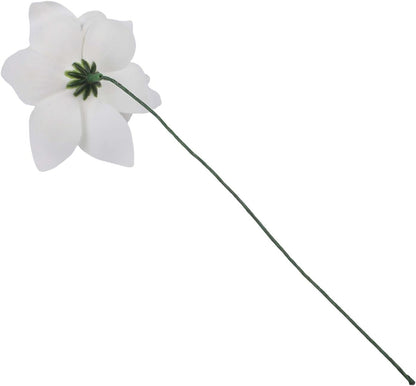 Pack of 5 EVA Artificial Gardenia Flowers, Designed for Home and Occasion Decoration, Offering Realistic Look and Flexible Stem Arrangement (White)