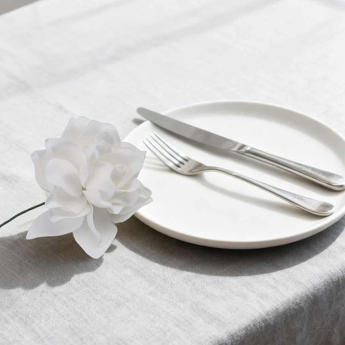 Pack of 5 EVA Artificial Gardenia Flowers, Designed for Home and Occasion Decoration, Offering Realistic Look and Flexible Stem Arrangement (White)