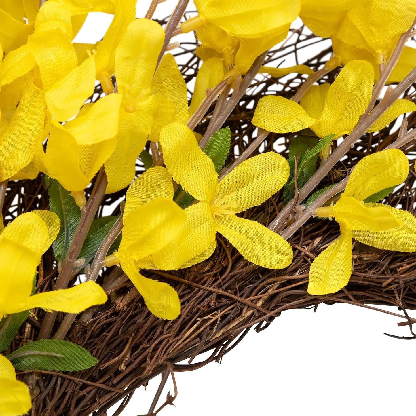 Forsythia and Grapevine Artificial Floral Wreath - Yellow - 24"