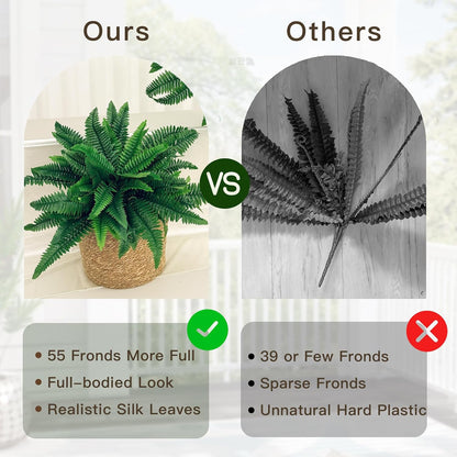 Fake Ferns 2 Set 55 Branches Artificial Ferns for Outdoors 32in
