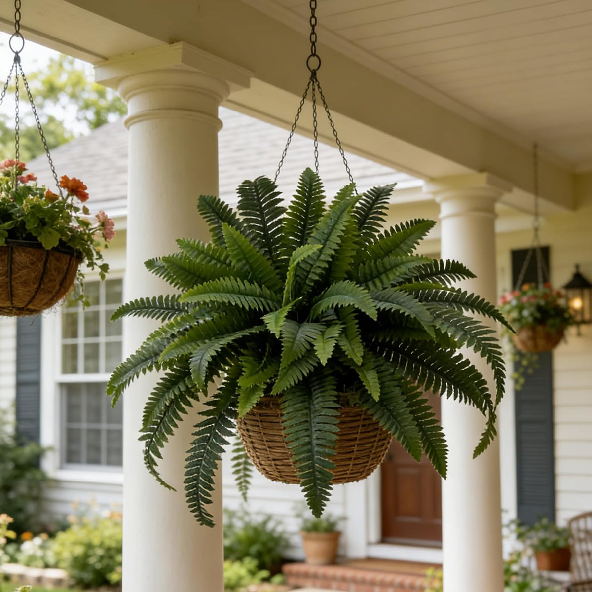 Fake Ferns 2 Set 55 Branches Artificial Ferns for Outdoors 32in