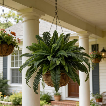 Fake Ferns 2 Set 55 Branches Artificial Ferns for Outdoors 32in