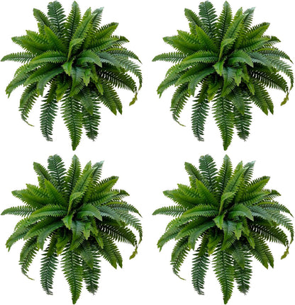 Fake Ferns 2 Set 55 Branches Artificial Ferns for Outdoors 32in