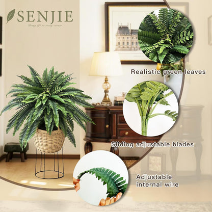 Fake Ferns 2 Set 55 Branches Artificial Ferns for Outdoors 32in