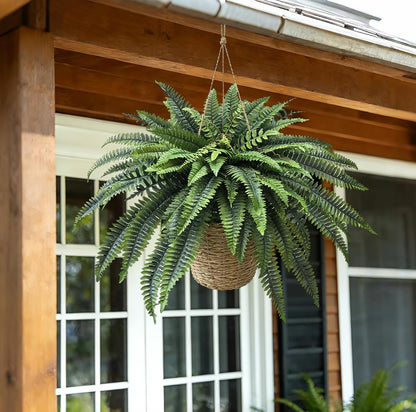 Fake Ferns 2 Set 55 Branches Artificial Ferns for Outdoors 32in