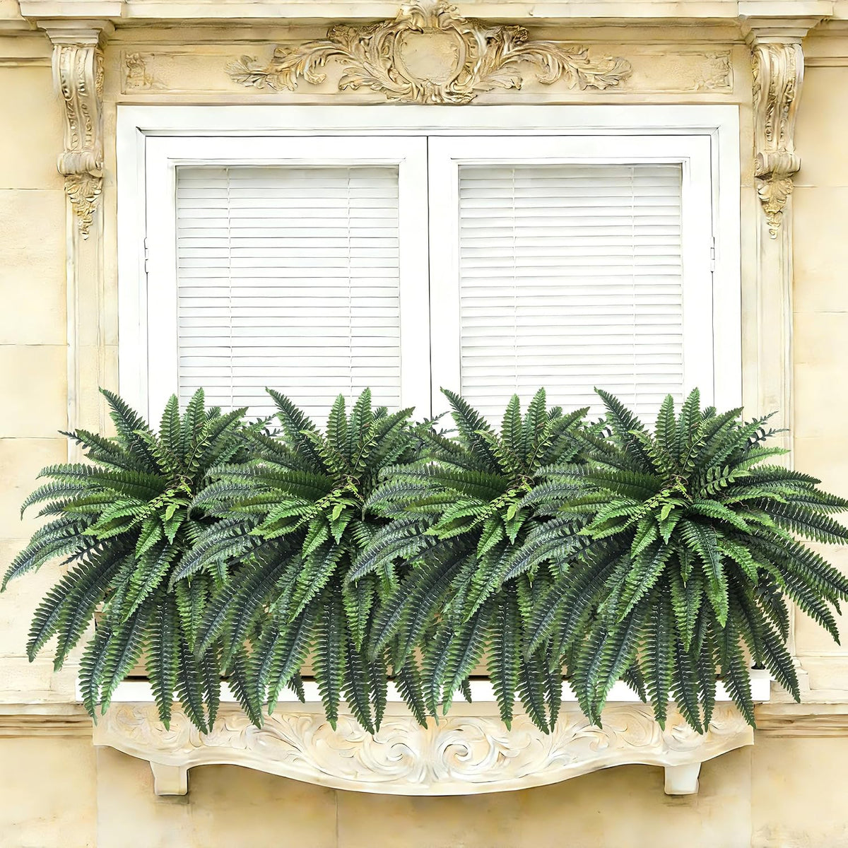 Fake Ferns 2 Set 55 Branches Artificial Ferns for Outdoors 32in