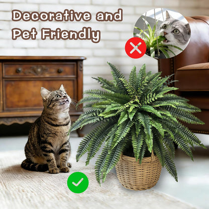 Fake Ferns 2 Set 55 Branches Artificial Ferns for Outdoors 32in