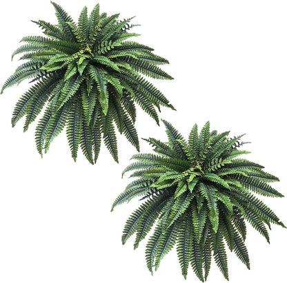 Fake Ferns 2 Set 55 Branches Artificial Ferns for Outdoors 32in