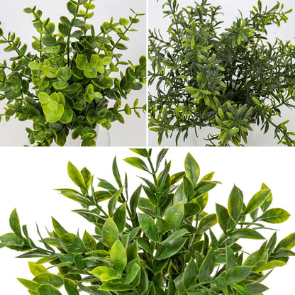4 Pack Artificial Potted Plants Eucalyptus Rosemary Boston Fern ZZ Plant Fake Plant in Pot Small Faux Plant Greenery Aesthetic Indoor Home Decor Bathroom Bedroom Table Shelf Office