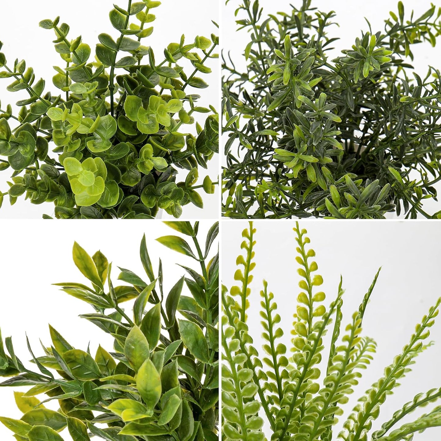 4 Pack Artificial Potted Plants Eucalyptus Rosemary Boston Fern ZZ Plant Fake Plant in Pot Small Faux Plant Greenery Aesthetic Indoor Home Decor Bathroom Bedroom Table Shelf Office