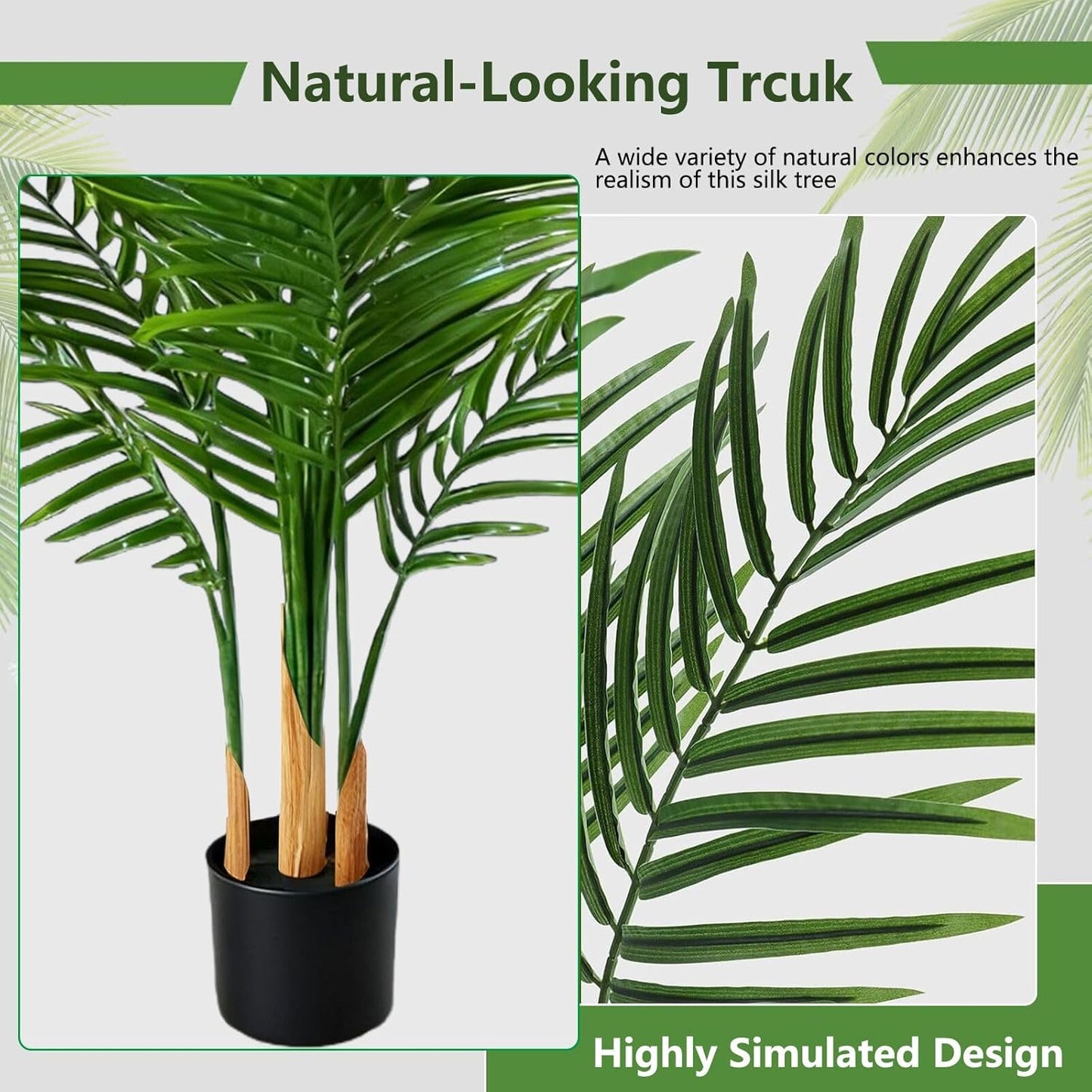 Artificial Palm Tree Indoor 6.5ft, Large Fake Tropical Areca Palm Tree with 18 Trunks, Faux Dypsis Lutescens Floor Plant in Pot for Indoor Outdoor Home Office Decor & Housewarming Gift
