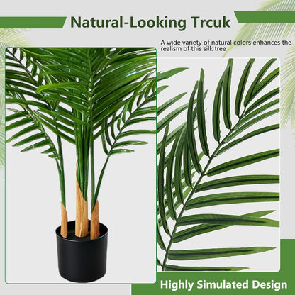 Artificial Palm Tree Indoor 6.5ft, Large Fake Tropical Areca Palm Tree with 18 Trunks, Faux Dypsis Lutescens Floor Plant in Pot for Indoor Outdoor Home Office Decor & Housewarming Gift