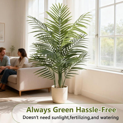 Artificial Palm Tree Indoor 6.5ft, Large Fake Tropical Areca Palm Tree with 18 Trunks, Faux Dypsis Lutescens Floor Plant in Pot for Indoor Outdoor Home Office Decor & Housewarming Gift