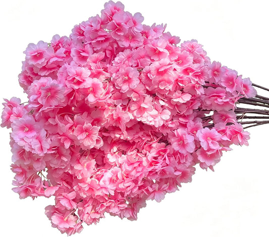 50 Pieces of Simulated Cherry Blossom Branches (deep Pink)