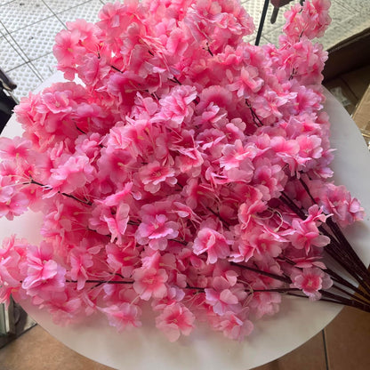 50 Pieces of Simulated Cherry Blossom Branches (deep Pink)