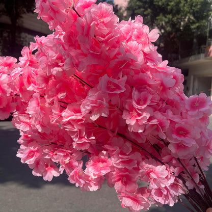 50 Pieces of Simulated Cherry Blossom Branches (deep Pink)